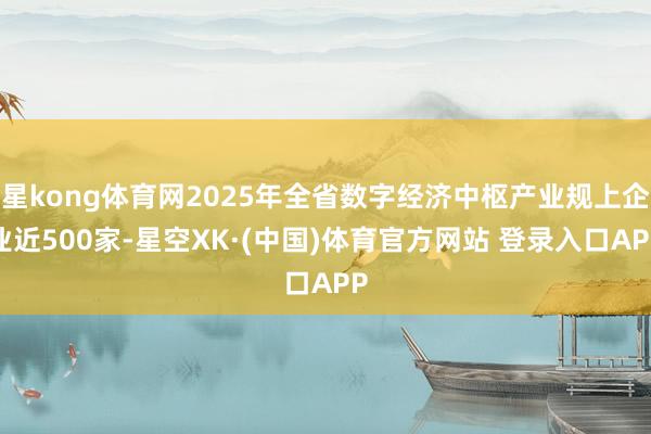 星kong体育网2025年全省数字经济中枢产业规上企业近500家-星空XK·(中国)体育官方网站 登录入口APP
